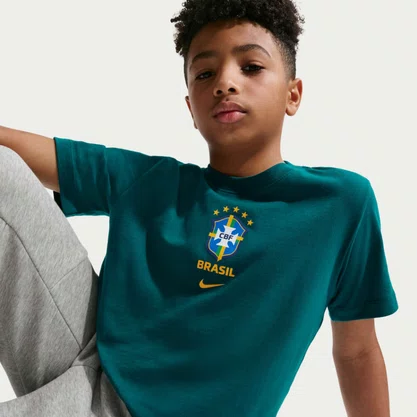 Camiseta Brasil Nike Crest Infantil